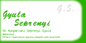 gyula seprenyi business card
